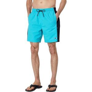 CHAMPION Men's Lightweight Hybrid Gym Shorts Size 2XL In Electric Cyan/Black